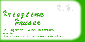 krisztina hauser business card